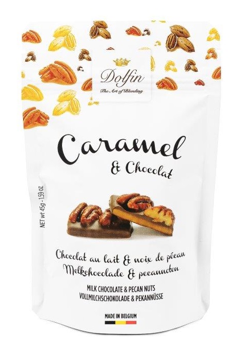 Caramel chocolat lait noix pécan 45g Dolfin