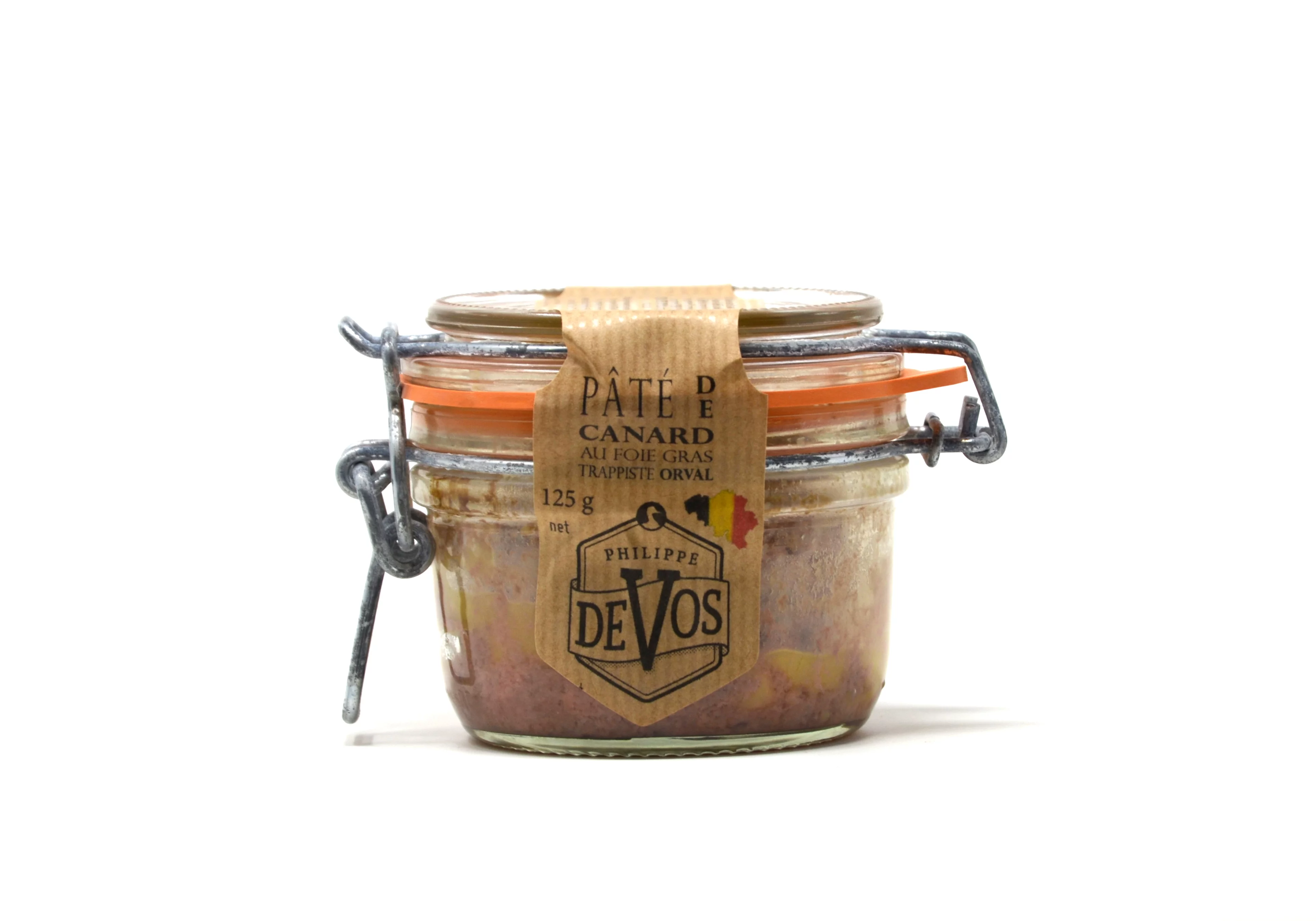 Pâté de canard au foie gras et bière d'Orval 125g - De Vos 