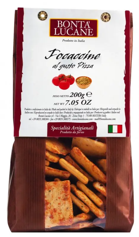 Focaccine à la tomate et à l'origan 200 gr