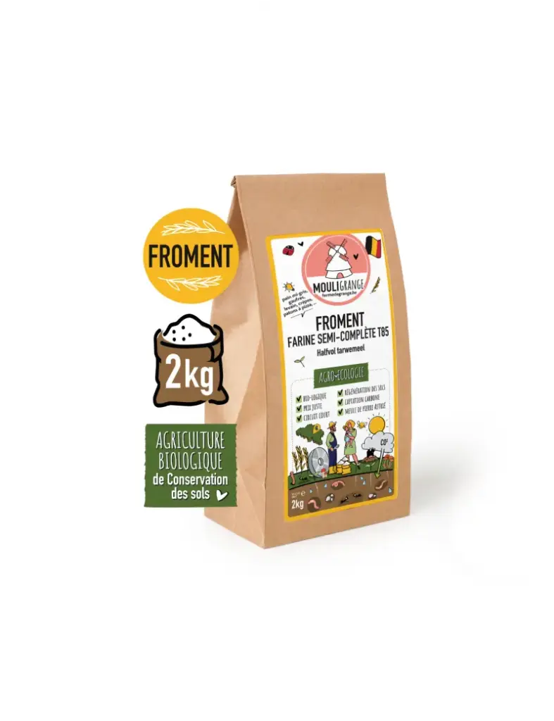  Farine de froment semi-complète T85 - 2 kg 