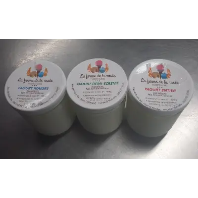 Yaourt nature pot en verre 400gr