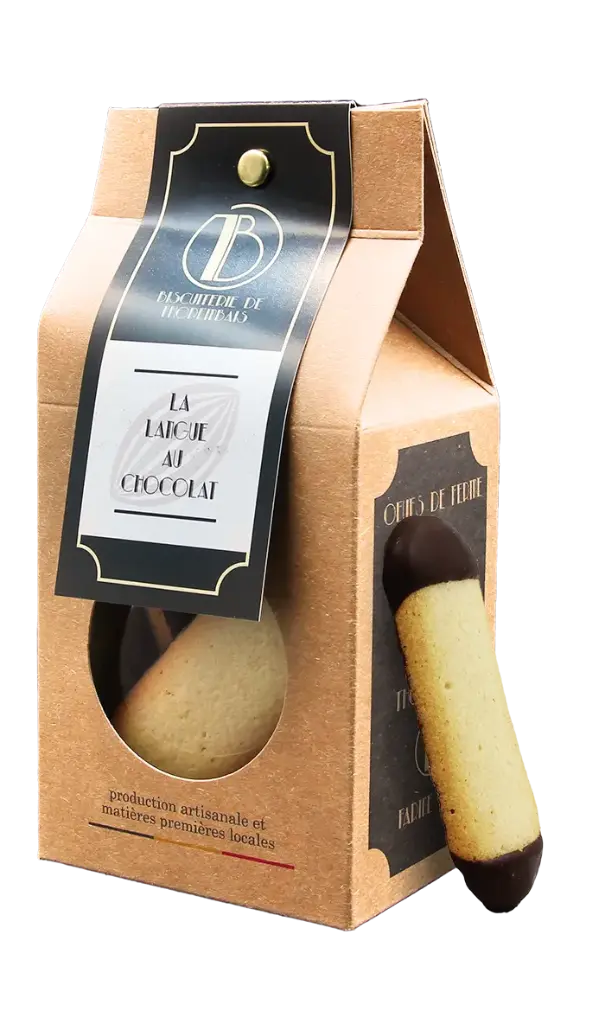 Langue de chat chocolaté - 100gr Biscuiterie de Thorembais 