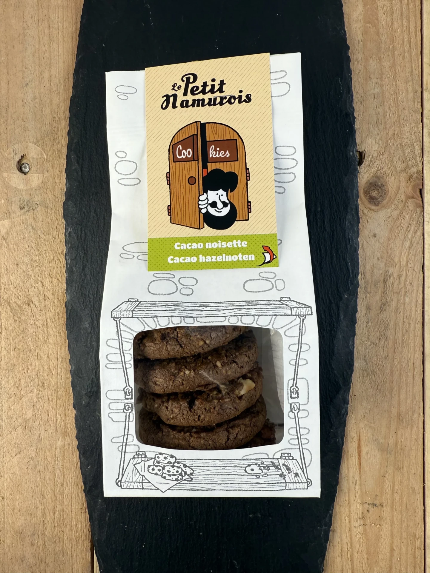 Cookies cacao noisette 125gr - Le Petit Namurois