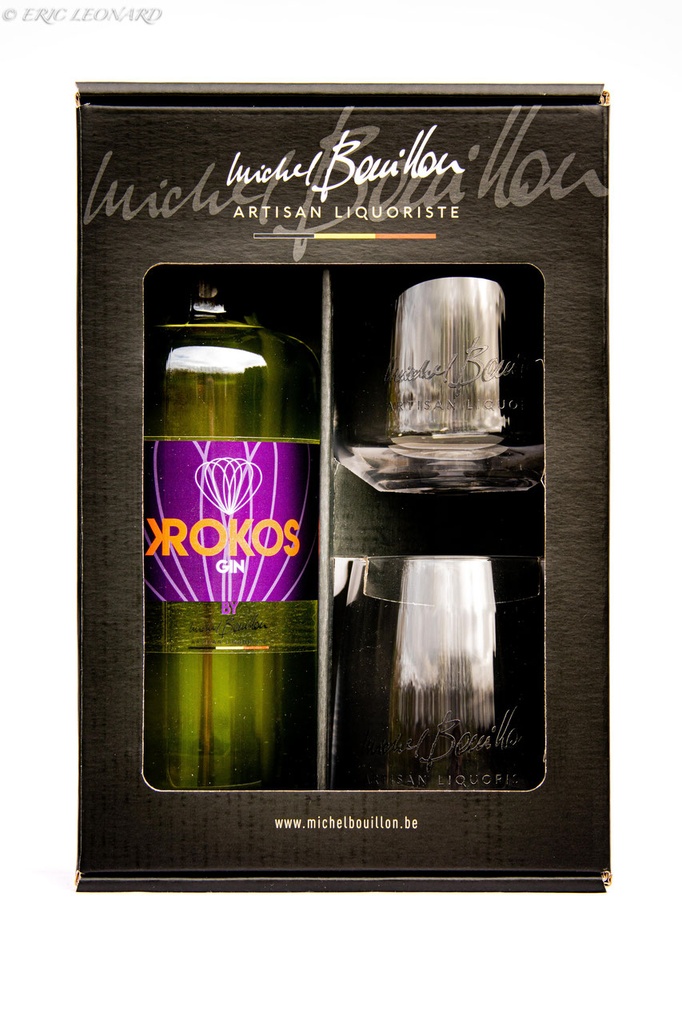 Coffret Gin Krokos et 2 verres