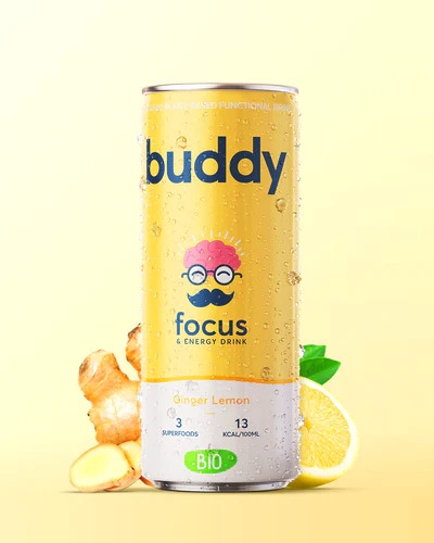 BUDDY bio functional & energy drink citron & gingembre - 250ml