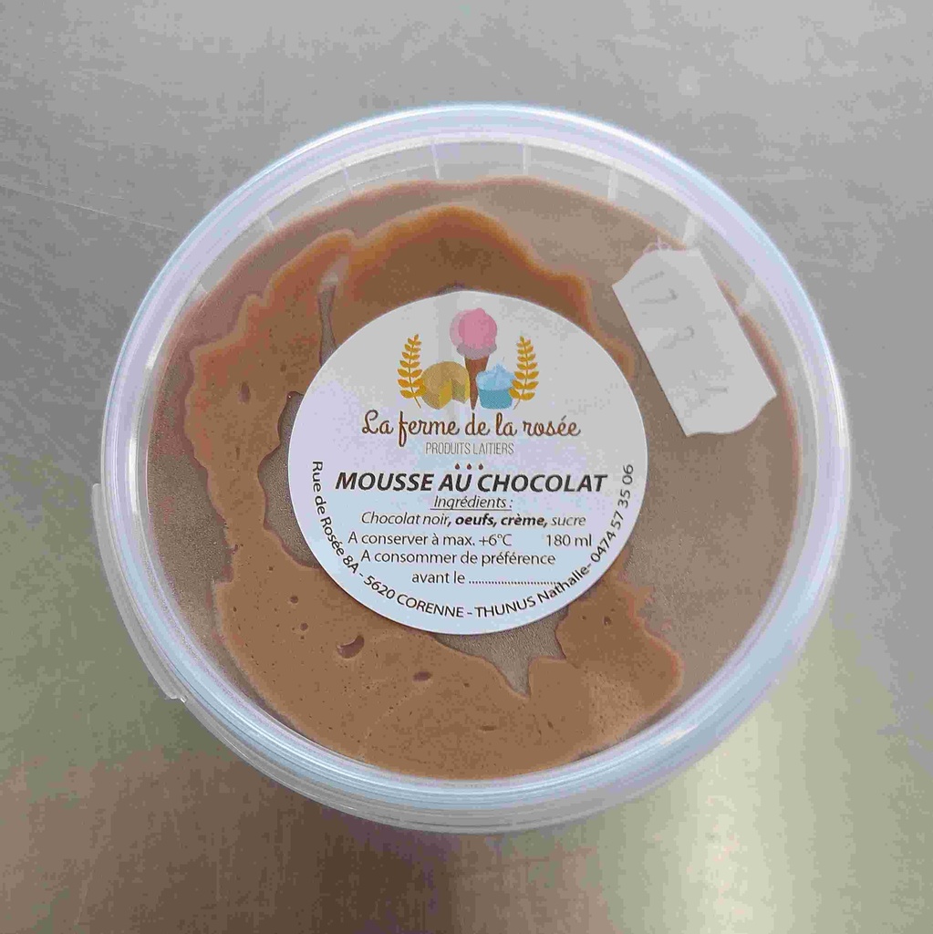 Mousse au chocolat 180ml - Ferme de la Rosée - Corenne