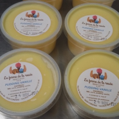 Crème pudding 125 gr - La ferme de la rosée - Corenne (Vanille)