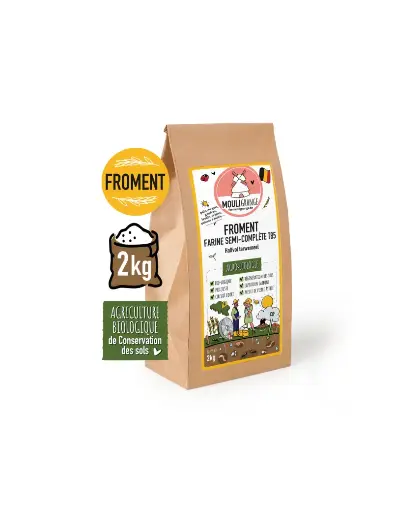  Farine de froment semi-complète T85 - 2 kg 