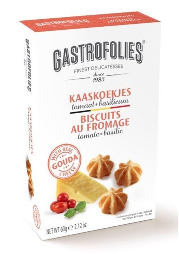 Biscuits au fromage tomate basilic 60 gr